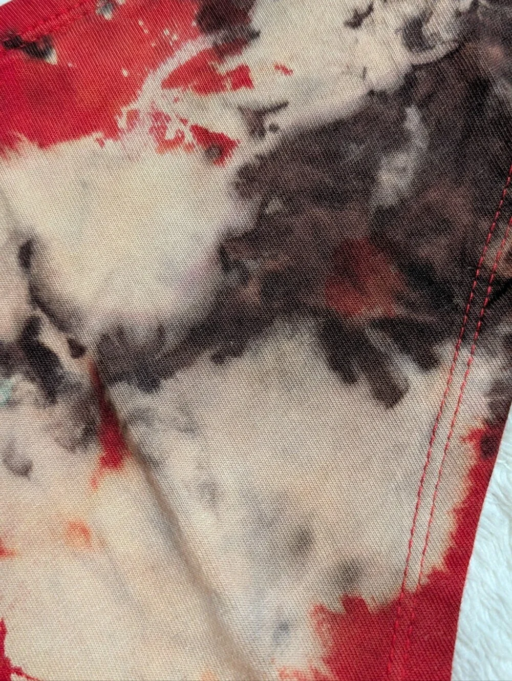 NWOT Tie-Dye Triangle Pet Bandana / Baby Bandaid Bib in Brown Tan And Red